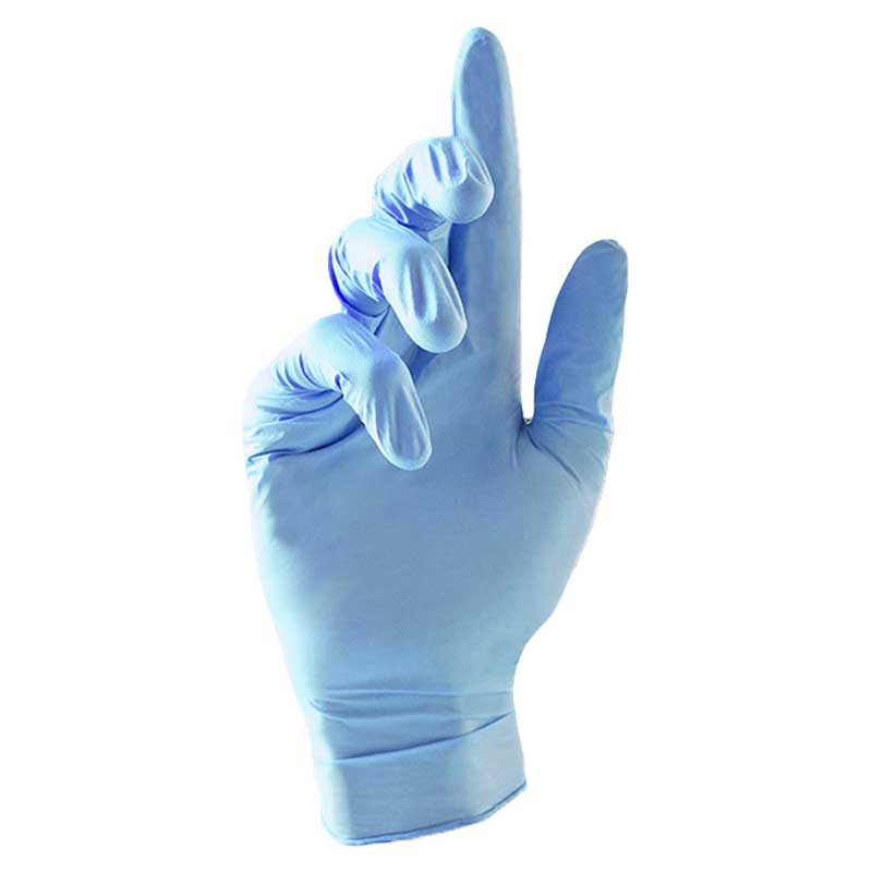 Unigloves GF001 Antimicrobial Blue Nitrile Gloves Gloves.co.uk